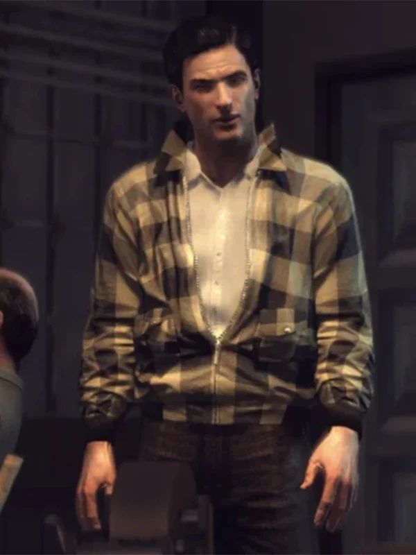 Video Game Mafia Player Plaid Bomber Jacket