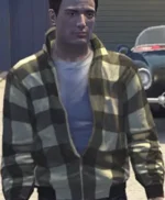 Video Game Mafia Player Plaid Bomber Jacket