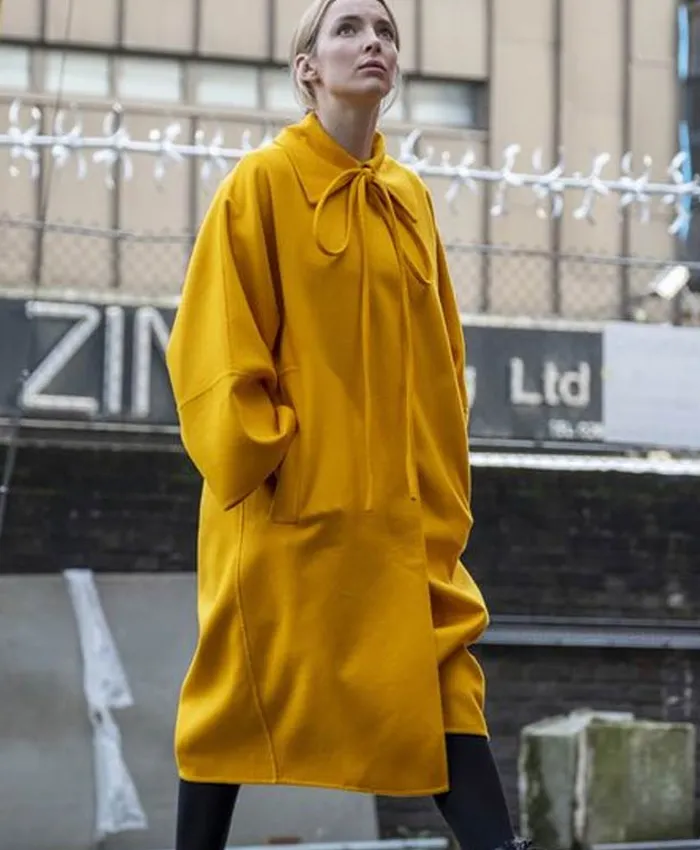 Villanelle Killing Eve Season 03 Yellow Long Coat Villanelle Killing Eve Season 03 Yellow Long Coat