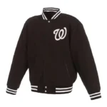 Washington Nationals Black Letterman Wool Jacket