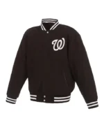 Washington Nationals Black Letterman Wool Jacket