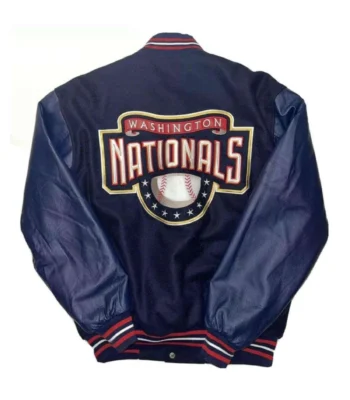 Washington Nationals Wool/Leather Navy Letterman Jacket