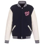 Washington Nationals Navy/White Letterman Jacket