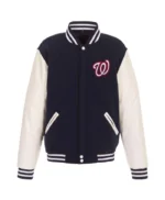 Washington Nationals Navy/White Letterman Jacket