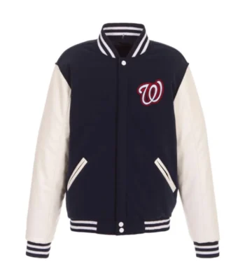 Washington Nationals Navy/White Letterman Jacket