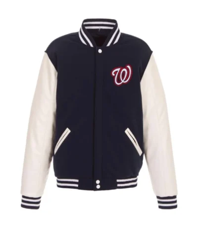 Washington Nationals Navy/White Letterman Jacket