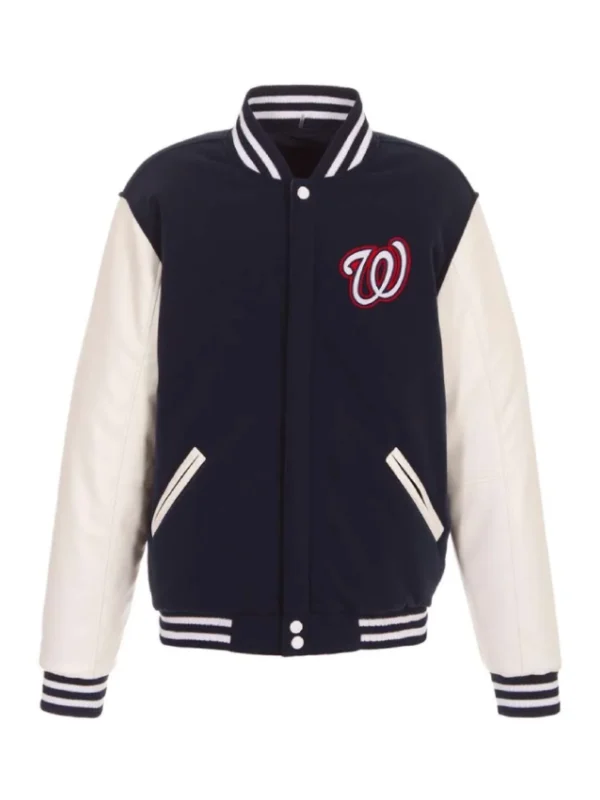 Washington Nationals Navy/White Letterman Jacket