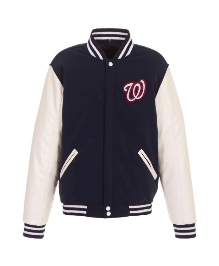 Washington Nationals Navy/White Letterman Jacket Washington Nationals Navy/White Letterman Jacket