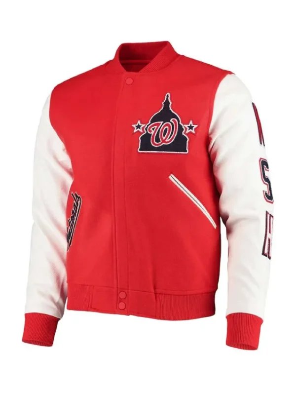 Washington Nationals Red/White Letterman Jacket