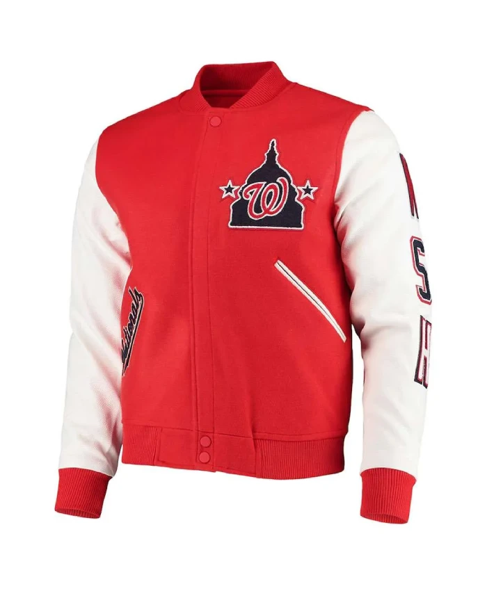 Washington Nationals Red/White Letterman Jacket Washington Nationals Red/White Letterman Jacket