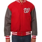 Washington Nationals Two Tone Wool Varsity Jacket