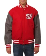 Washington Nationals Two Tone Wool Varsity Jacket