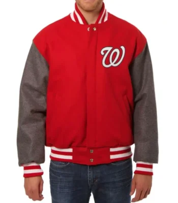 Washington Nationals Two Tone Wool Varsity Jacket