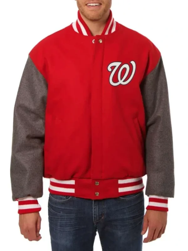 Washington Nationals Two Tone Wool Varsity Jacket