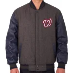 Charcoal/Navy Washington Nationals Varsity Jacket
