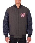 Charcoal/Navy Washington Nationals Varsity Jacket
