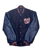 Washington Nationals Wool/Leather Navy Letterman Jacket