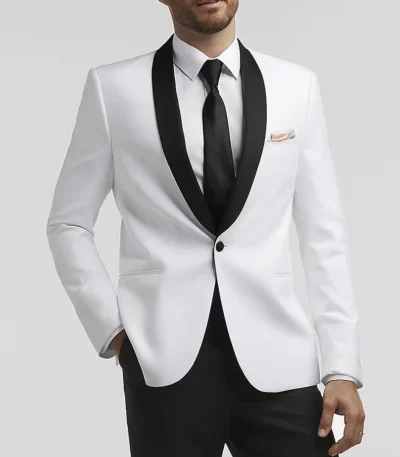 White Smoking Jacket Tuxedo