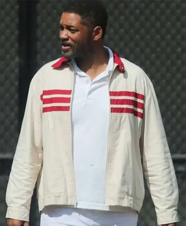 Will Smith King Richard White and Red Jacket