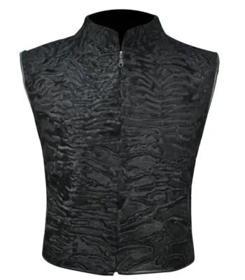 Winter Black Persian Lamb Fur Waistcoat Vest