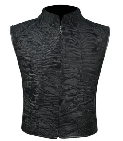 Winter Black Persian Lamb Fur Waistcoat Vest