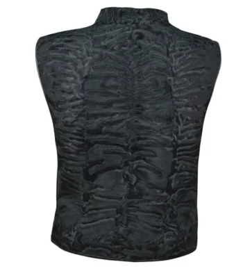 Winter Black Persian Lamb Fur Waistcoat Vest