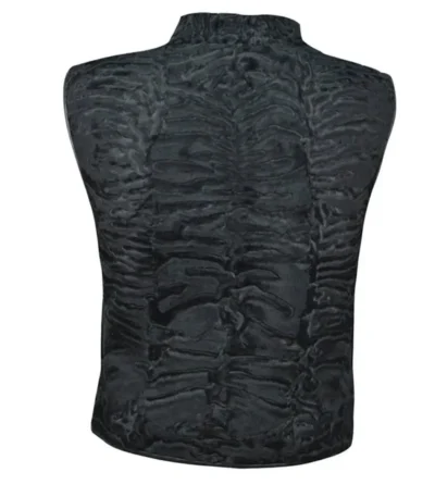 Winter Black Persian Lamb Fur Waistcoat Vest