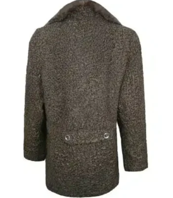 Women Mink Collar Fur Persian Astrakhan Lamb Coat