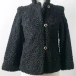 Women Persian Astrakhan Black Lamb Fur Coat