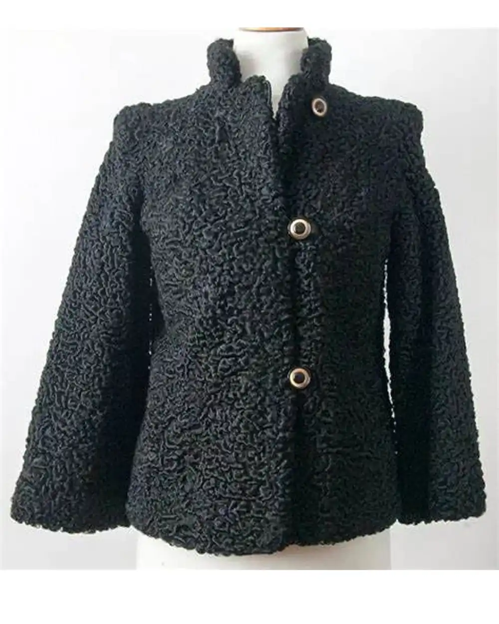 Women Persian Astrakhan Black Lamb Fur Coat Women Persian Astrakhan Black Lamb Fur Coat