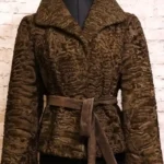 Women Persian Lamb Karakul Fur Brown Jacket
