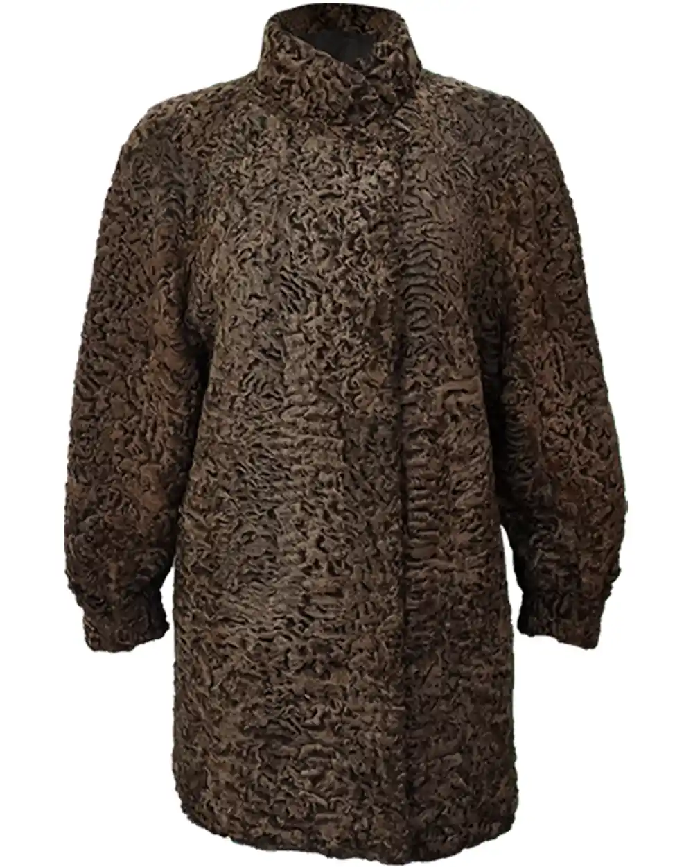 Women Persian Lamb Swakara Broadtail Brown Fur Long Coat Women Persian Lamb Swakara Broadtail Brown Fur Long Coat