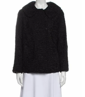 Women Vintage Persian Astrakhan Lamb Fur Winter Jacket