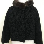 Women’s Bomber Persian Lamb Mink Fur Collar Jacket