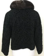 Women’s Bomber Persian Lamb Mink Fur Collar Jacket