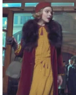 Anya Tay­lor-Joy Peaky Blind­ers S05 Fur Collar Red Coat