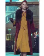 Anya Tay­lor-Joy Peaky Blind­ers S05 Fur Collar Red Coat