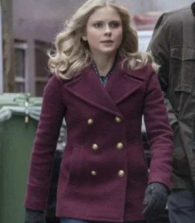 iZombie Rose McIver Maroon Pea Coat