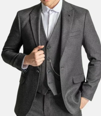 Men’s Grey 3 Piece Thomas Shelby Suit