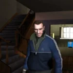 GTA IV Niko Bellic Blue Satin Bomber Jacket
