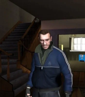 GTA IV Niko Bellic Blue Satin Bomber Jacket