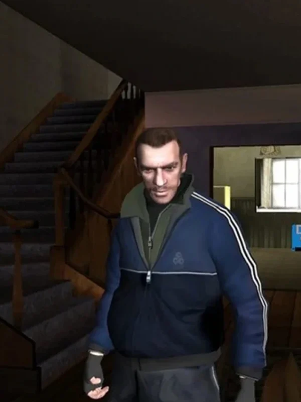 GTA IV Niko Bellic Blue Satin Bomber Jacket