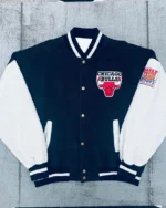 1990’s Chicago Bulls Black And White Varsity Jacket