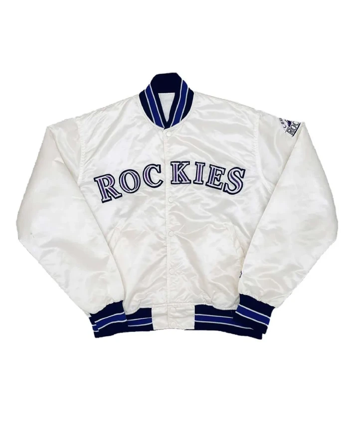 1990’s Colorado Rockies White Varsity Jacket 1990’s Colorado Rockies White Varsity Jacket