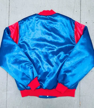 1992 Chicago Cubs Bomber Royal Satin Jacket