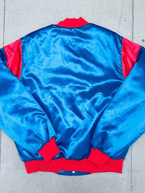 1992 Chicago Cubs Bomber Royal Satin Jacket