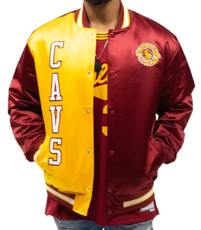 70s Split Satin Cleveland Cavs Varsity Jacket