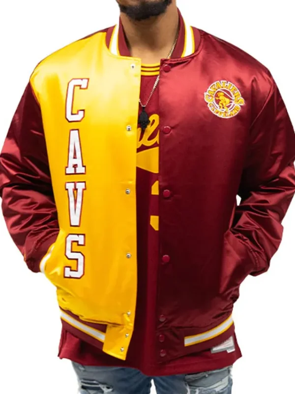 70s Split Satin Cleveland Cavs Varsity Jacket