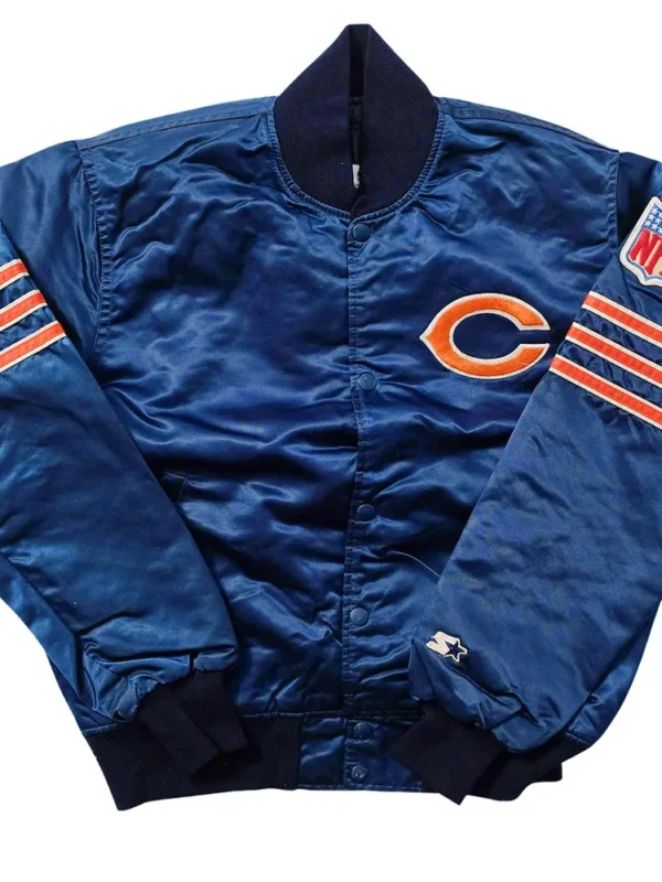 80s Chicago Bears Blue Satin Jacket