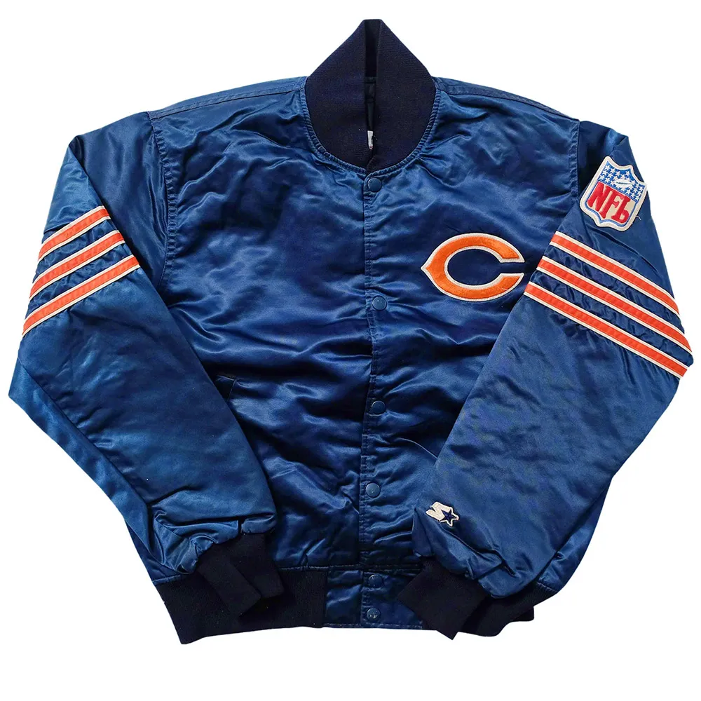 80s Chicago Bears Blue Satin Jacket 80s Chicago Bears Blue Satin Jacket